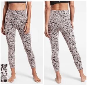 NEW Size 1X Athleta Elation Textured 7/8 Crop Tights Meadow Decadent Chocolate